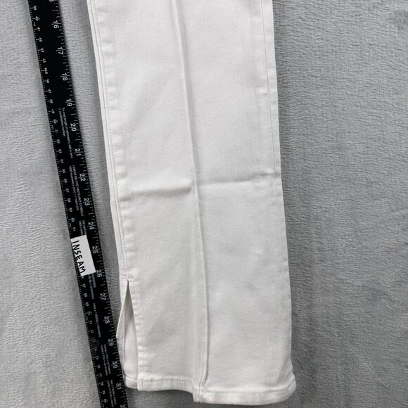 Express Skyscraper Bootcut Jeans Womens 14R Ankle Slit Mid Rise Pintuck White - Picture 13 of 16